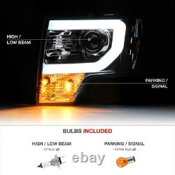 09-14 Ford F150 RAPTOR STYLE LED Neon Tube DRL Chrome Projector Headlight Lamp