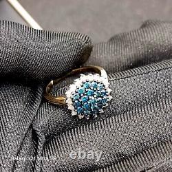9ct GOLD CLUSTER RING Stunning & Sparkly? 375 Yellow And Gold