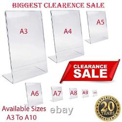 Acrylic Counter Poster Holder Perspex Leaflet Display Stand A3 A4 A5 UPTO A10