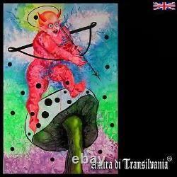 Angel demon art contemporary pop original painting artist canvas psychedelic art