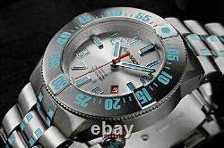 Aragon BioLuminescence Slvr & Blue Accent NH35 Automatic 44mm DiveMaster Watch