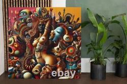 Astounding Nude Abstract Surreal AI Art Canvas Named The Gillian 20x20 inches