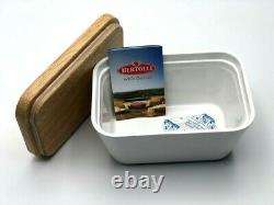 Bertolli Limited Edition Melamine Butter Pot Dish Wood Lid+1 Free Luggage Strap