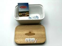 Bertolli Limited Edition Melamine Butter Pot Dish Wood Lid+1 Free Luggage Strap
