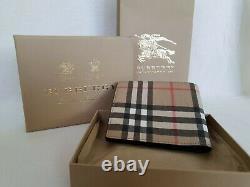 Burberry Bifold Wallet New 100% Authentic Leather Checkered Pattern RRP 350$