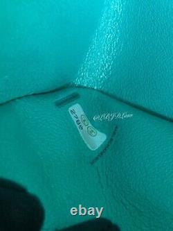 CHANEL 19S Iridescent Green Caviar Medium Classic Flap Bag 2019 CC Pearly Gold