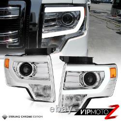 CHROME 2009-2014 Ford F150 Plasma LED Tube Projector Headlights Left+Right SET