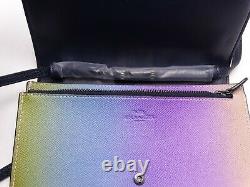 COACH Ombre Rainbow Leather Foldover Crossbody/ Clutch Wallet New with Tag
