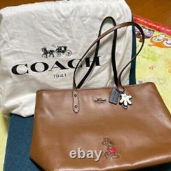 DISNEY X COACH 56645 Limited Edition Mickey Mouse Large Tote Purse Brown NWT