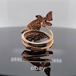 Effy Limited Edition 14k Diamond Butterfly 2 Or 1 Finger Ring 1.18Ctw New $5795