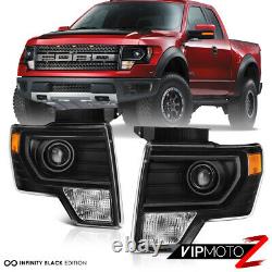 FACTORY PROJECTOR STYLE For 09-14 Ford F150 Black Projector Headlight Lamp L+R