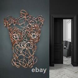 Female torso Metal sculpture wire wall art bust minimalism modern sex erotica
