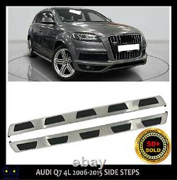 For Audi Q7 Side Steps Running Boards Bars Guard 2006-2015 4l 100% Brushed Steel