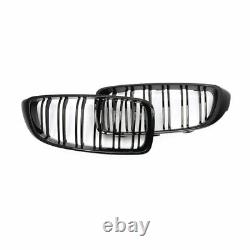 For Bmw 4 Series F32 F33 F36 Gloss Black Kidney Grill Grille Twin Bar M4 Style