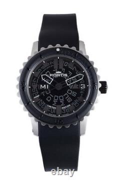 Fortis Men's 675.10.81 K B-47 Big Black Automatic Black Rubber Day Date Watch