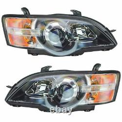 Front Headlights Headlamps Lights Lamps LH & RH Pair Set for 05-06 Subaru Legacy