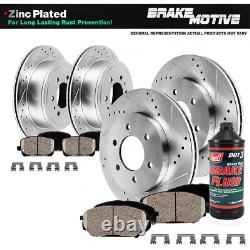 Front+Rear Drill Brake Rotors Ceramic Pads For 2004 2007 2008 Ford F-150 4X4