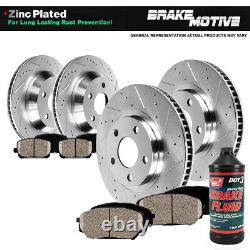 Front + Rear Drilled Brake Rotors and Ceramic Pads For Jeep Liberty Dodge Nitro