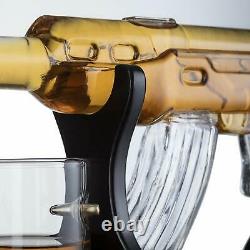 Gun Lovers Large Decanter Set Bullet Glasses Limited Edition Elegant Rifle Gun