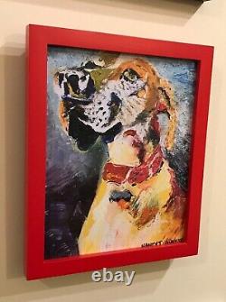 Hound Dog, 10x12, Limited Edition Oil Painting Canvas Print, Framed Art
