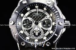 Invicta 39mm Limited Edition Marvel Punisher Bolt Chrono Black Silver SS Watch