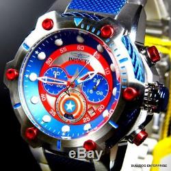 Invicta Marvel Captain America Bolt 51mm Steel Limited Ed Chronograph Watch New