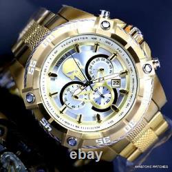 Invicta Marvel Punisher Speedway Viper Chrono Gold Plated Steel 52mm Watch New