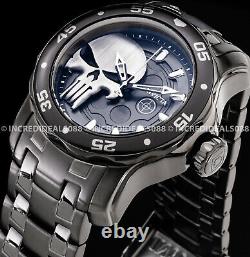 Invicta Men MARVEL PUNISHER Pro Diver Scuba Ltd Ed Gunmetal Bracelet 48mm Watch