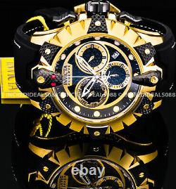Invicta Men RESERVE VIPER VENOM Swiss Chronograph 18K Gold Black Strap SS Watch