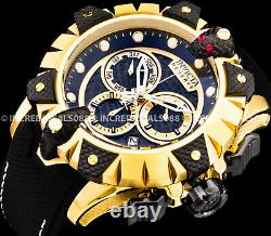 Invicta Men RESERVE VIPER VENOM Swiss Chronograph 18K Gold Black Strap SS Watch