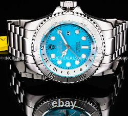 Invicta Men SKULL HYDROMAX OCEAN VOYAGE Ltd Ed Blue Dial Silver Bracelet Watch