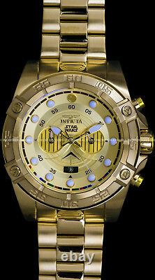 Invicta Men STAR WARS Ltd Ed C-3PO Chronograph 18K Gold Plated Dial Reloj Watch