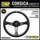 LIMITED EDITION OMP CORSICA STEERING WHEEL LEATHER 350mm BLACK/RED OD/1956/NR