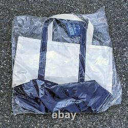 LL Bean Boston One Fund 2013 Limited Edition Boat Tote White Blue Strap USA New