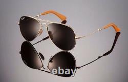 LTD EDN RAYBAN 22KT GOLD PLATED Folding AVIATOR Sunglasses RB 3479KQ 001/M7 58mm