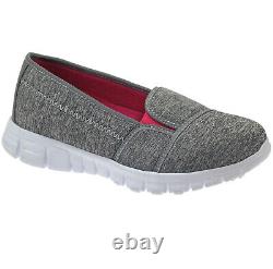 Ladies Grey Ultra Lightweight Slip On Canvas Womens Mesh Trainers Comfort Shoes
