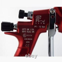 Limited Edition DeVilbiss GTi ProLite Red TE20 Air Cap Spray Gun 1.2/1.3mm Tip