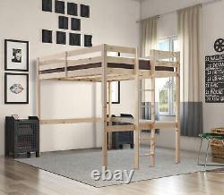 Loft Bunkbed Double 4ft 6 solid pine High Sleeper bunk bed HEAVY DUTY (EB65)
