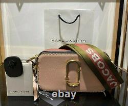 MARC JACOBS Snapshot Logo Strap NEW ROSE MULTI Small Camera Bag 100% AUTHENTIC
