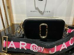 MARC JACOBS the Logo Strap Snapshot Black Multi Small Camera Bag 100% AUTHENTIC