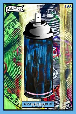 MR CLEVER ART ABSTRACTED BLUE 19A STREET ART PRINT contemporary crypto urban pop