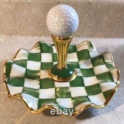 MacKenzie Childs Limited Edition Golf Tee Time Plate Coin Tray Dish New