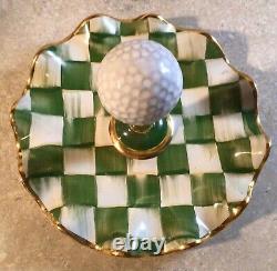 MacKenzie Childs Limited Edition Golf Tee Time Plate Coin Tray Dish New