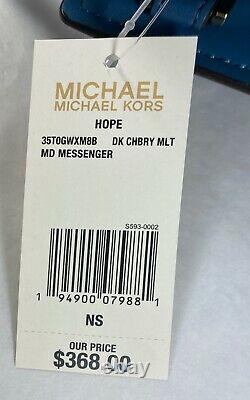Michael Kors Hope Medium MK Brown Dark Chambray Satchel Messenger Shoulder Bag