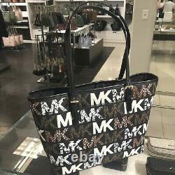 Michael Kors Women Lady PVC Leather Medium Black Tote Bag Handbag Shoulder Purse