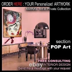Modern art contemporary artist pop painting original lady with an ermine print L