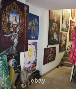 Modern art contemporary artist pop painting original lady with an ermine print L