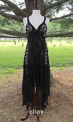 NEW Free People Alissa Limited Edition black Lace Appliqué Maxi Dress 2