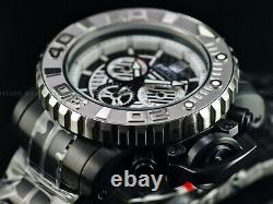 NEW Invicta Full Size 70mm Jason Taylor Sea Hunter Swiss Chrono Black IP Watch
