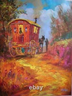 NEW LEON GOODMAN LIMITED EDITION OF PAINTING The Golden Gypsy traveller